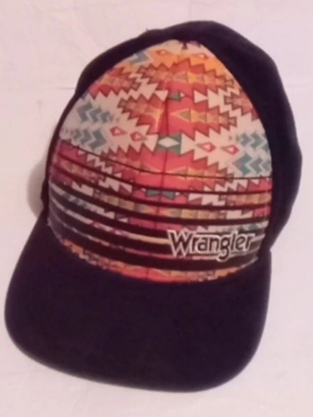 Wrangler Black Hat with Southwestern Multicolor Panel